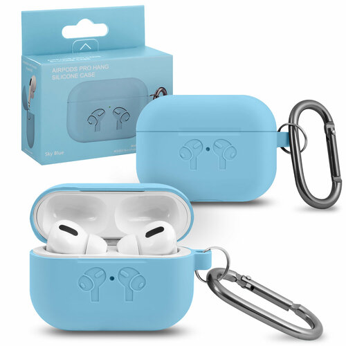 Чехол для наушников / Чехол для Airpods Pro Hang Silicon Сase с карабином HF sky blue наушники apple airpods max sky blue with blue 1 шт