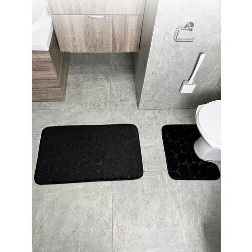 Коврик для ванной комнаты и туалета противоскользящий комплект