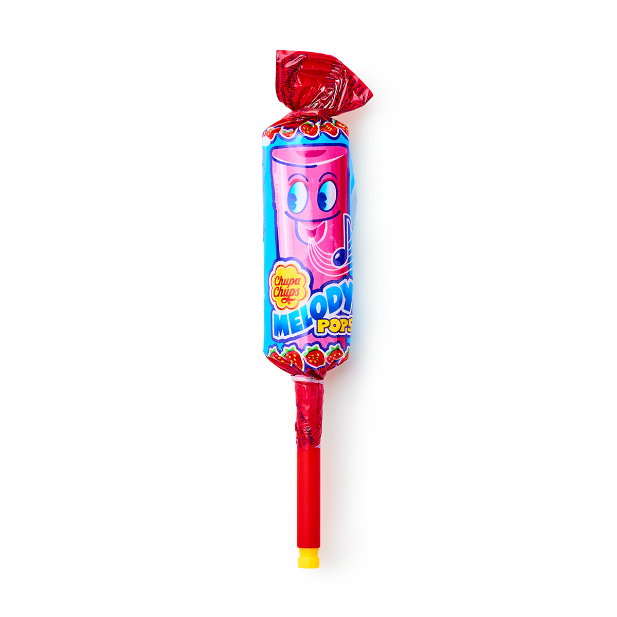 Карамель Chupa Chups Melody pops, карамельно-клубничный вкус, в пластиковой обертке, 15 г