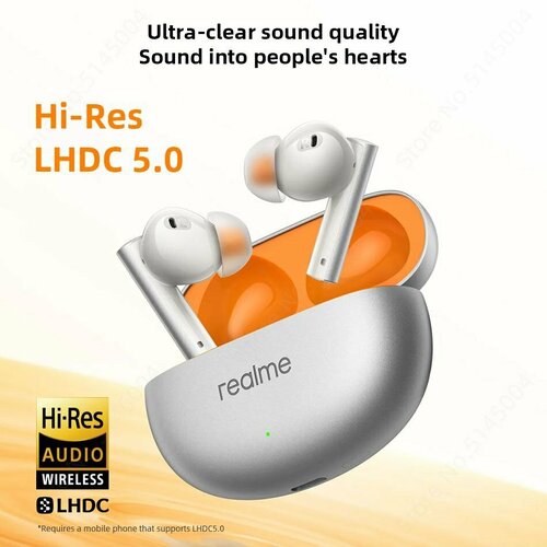 Беспроводные наушники Realme Buds Air 6 - LHDC Hi-Res Серый - Оригинал Новые 529900₽