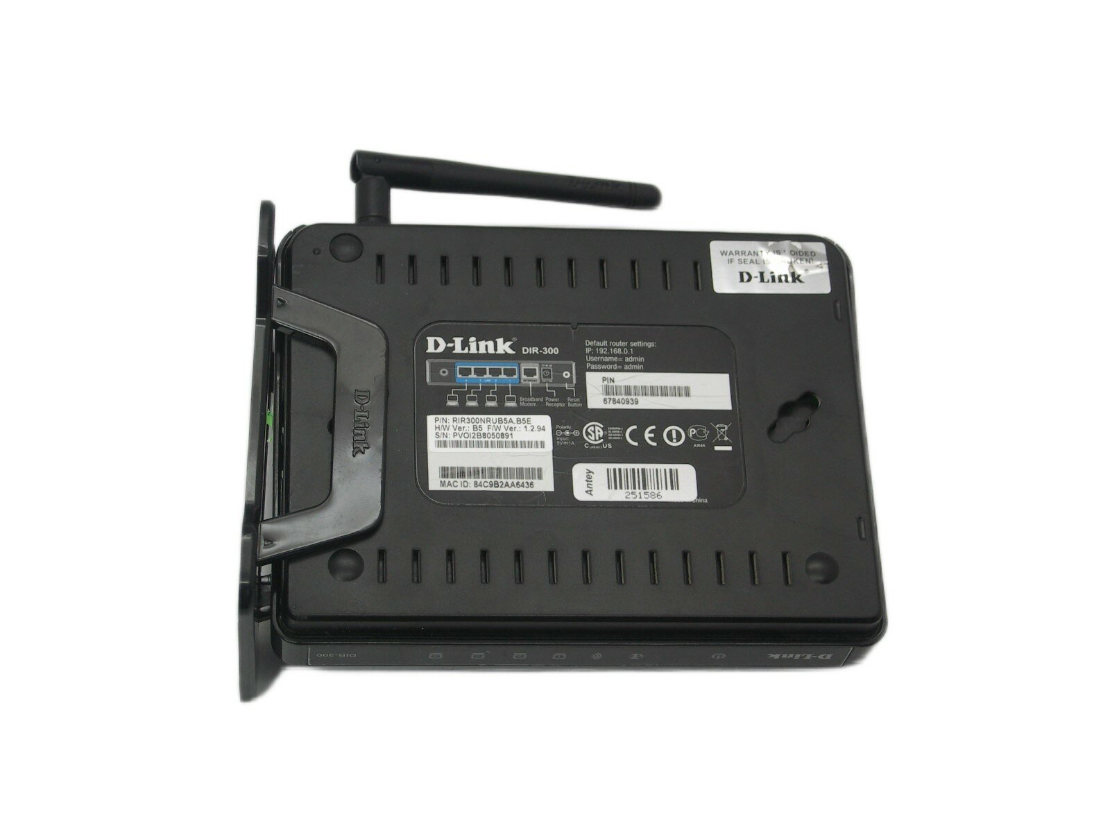 Беспроводной роутер D-Link DIR-300/NRUB5A. B5E H/W: B5 (802.11n 150mbit + 4x10/100) с антенной