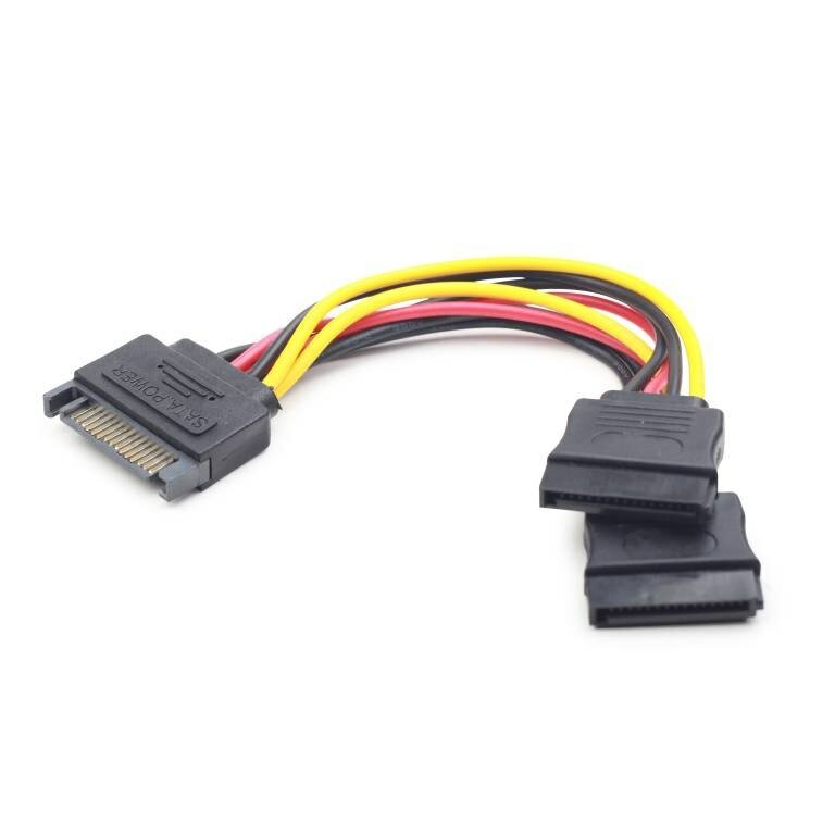 Переходник питания SATA -> 2 SATA 15pin Cablexpert CC-SATAM2F-01, 15см