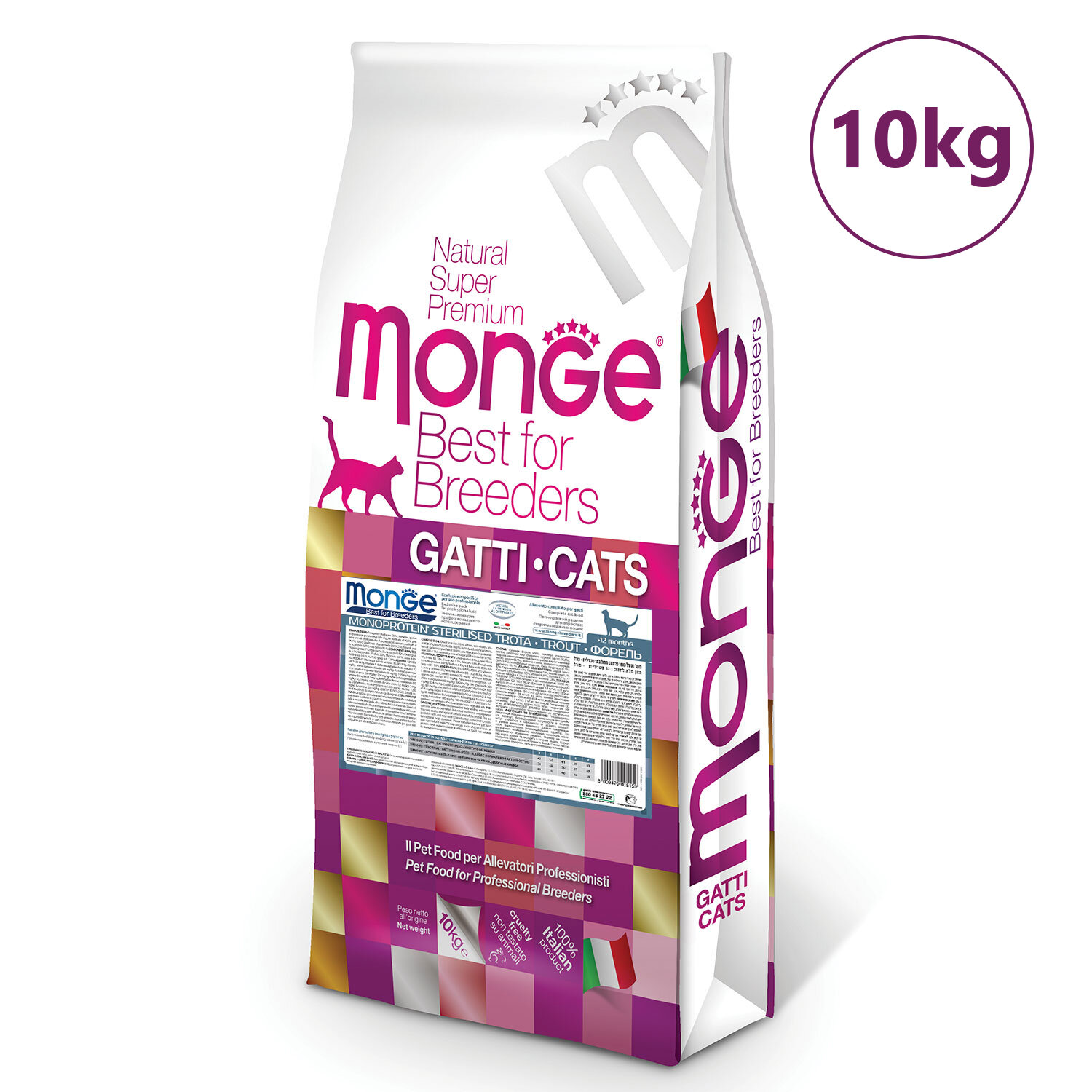 Monge Cat Monoprotein Sterilised Cухой корм для стерилизованных кошек, Форель 10кг