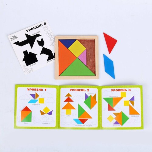 Развивающая логическая игрушка Головоломка Танграм животные мира 350₽