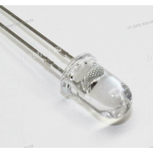 LED DIP 5mm DFL-5013UWC-20 Светодиод круглый прозрачный 5мм белый 20000mcd 15 33V электротовар 494₽