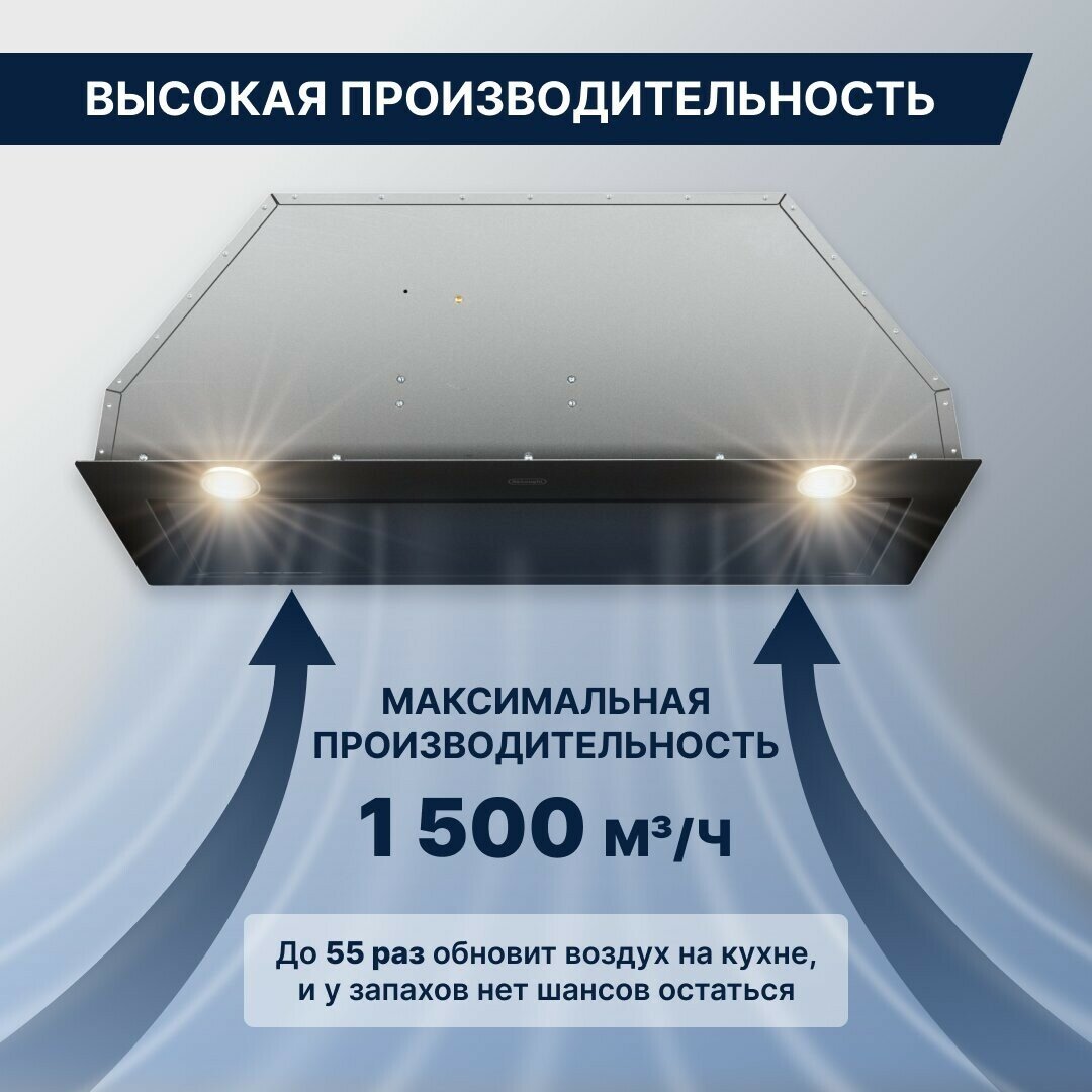 Вытяжка для кухни встраиваемая DeLonghi COSETTA NB 825, 70 см, кухонная вытяжка, вытяжка на кухню — фото 1