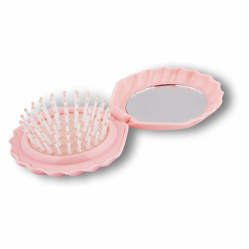 ZEBO/Расческа массажная маленькая для волос с зеркалом складная.