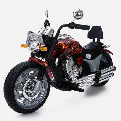 Изображение товара Электромотоцикл "Чоппер", 2 мотора, цвет пламя, глянец, боковые зеркала