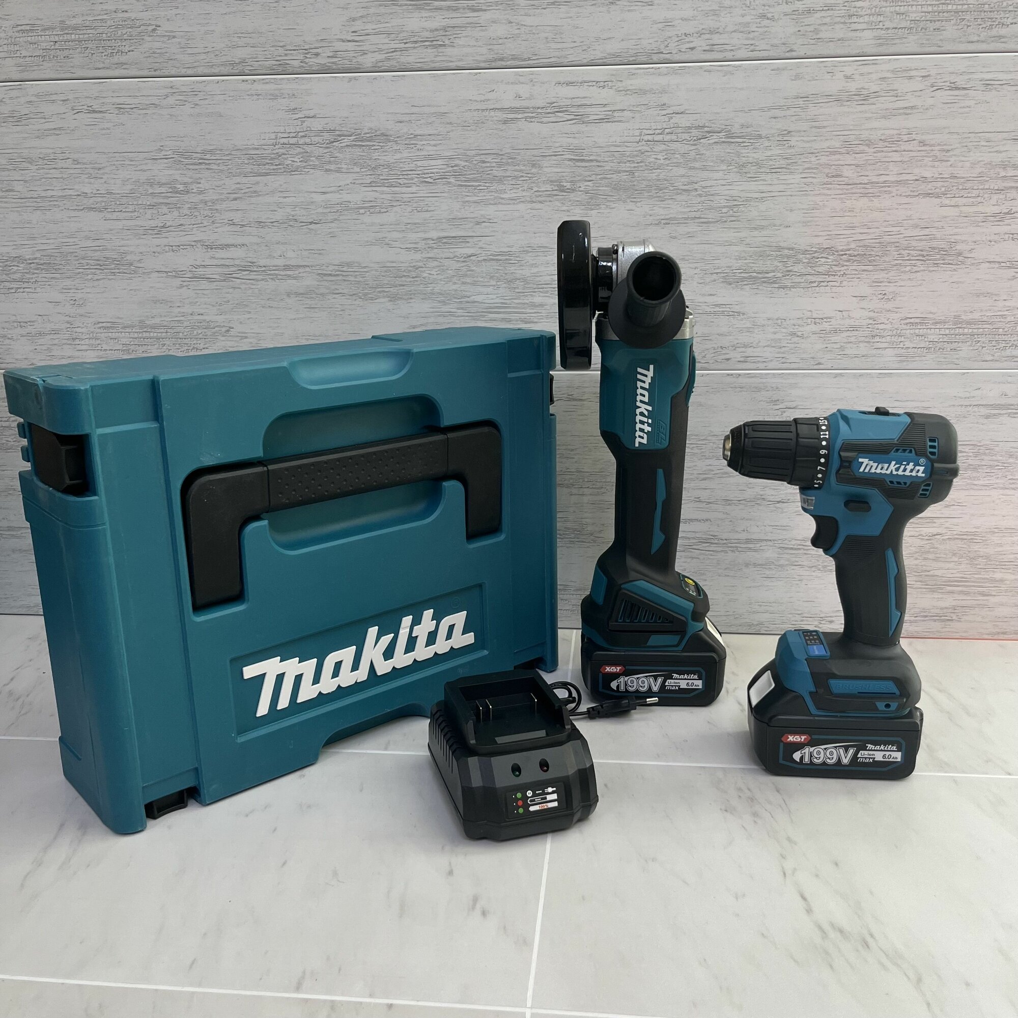 фото Набор Makita 2 в 1 бесщеточный, ушм богарка шуруповерт