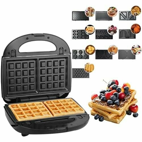 Сэндвичница 10 в 1 тостер для сэндвичей контактный гриль вафельница 10 съемных можно мыть в посудомоечной машине антипригарные пластины для гриля 750 Вт 2083300₽