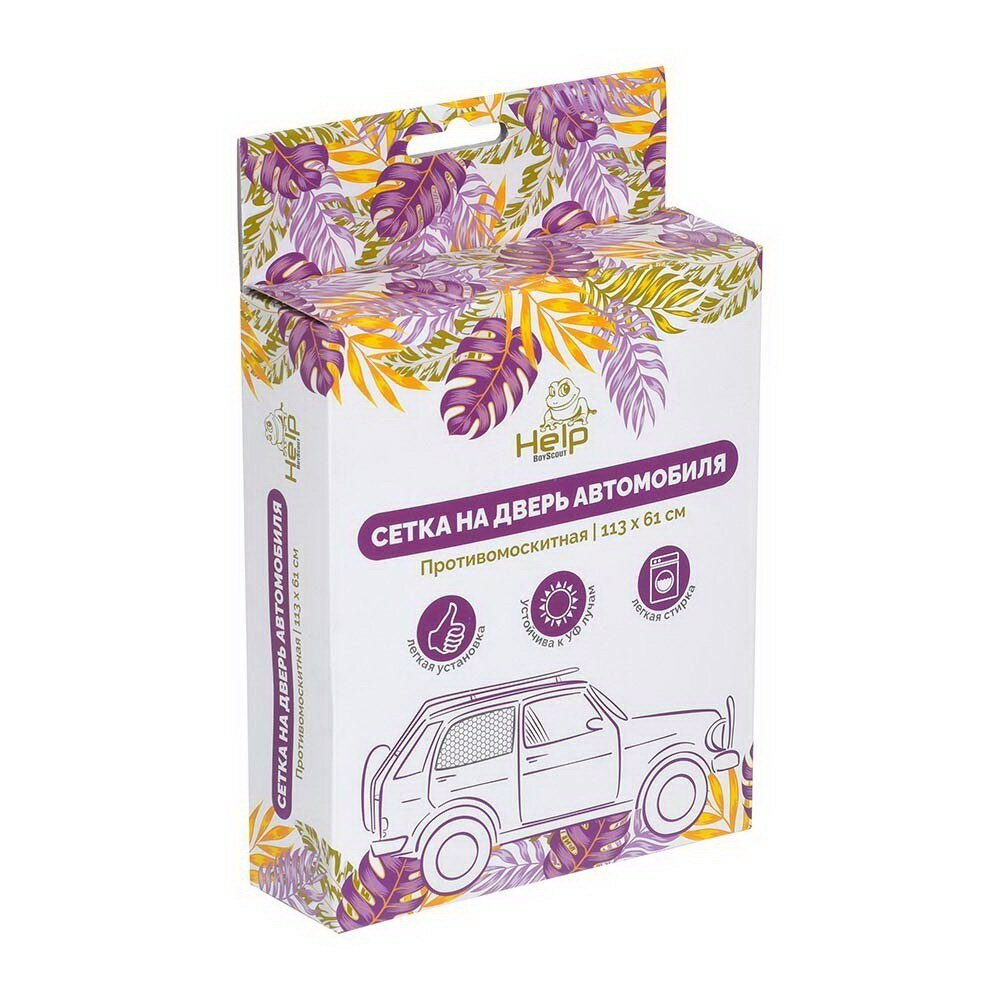 фото Сетка HELP на дверь автомобиля противомоскитная 113х61 см 61250