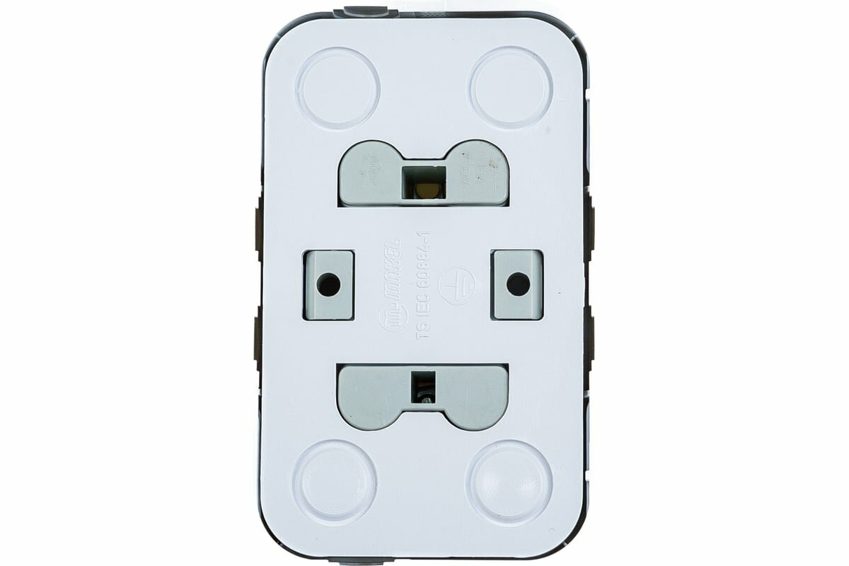 MAKEL Розетка 2-м ОП с заземл. бел. 45182 — фото 1