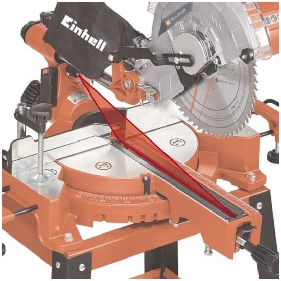 Пила торцовочная Einhell tc-sm 2531/2 u, 1900 вт, 254x30 мм, пропил 310x70 мм, со станиной - фото №3