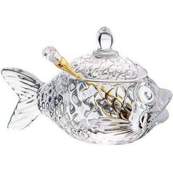 Картинки Икорница Lefard "Рыбка" с ложкой, 110 мл, 15,5х7,5 см.