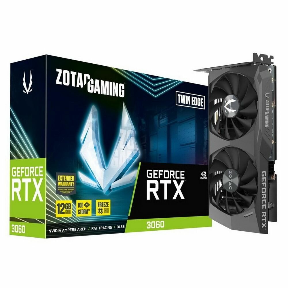 Zotac RTX3060 Twin Edge 12G GDDR6 192bit DVI HDMI 3xDP LHR RTL {10} (622823) GеForсe RТХ 3060