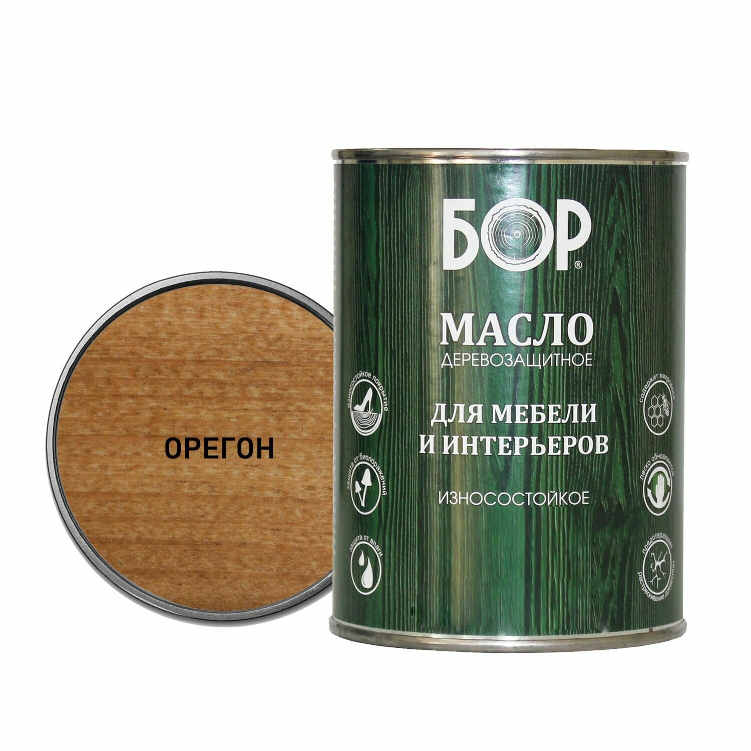 БОР Масло для дерева, мебели и интерьеров, Орегон, 1,7 кг