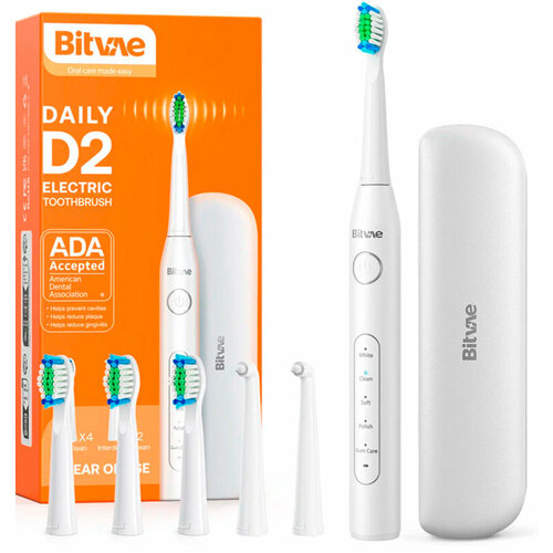 Электрическая зубная щетка Bitvae D2 Daily Toothbrush Футляр подставка 4 насадки колпачок для насадок 2 internal brushheads D2 Case GLOB 2399₽