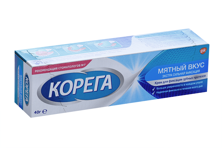 Крем Корега Экстра сильный д/зуб протезов,40 гр — фото 1