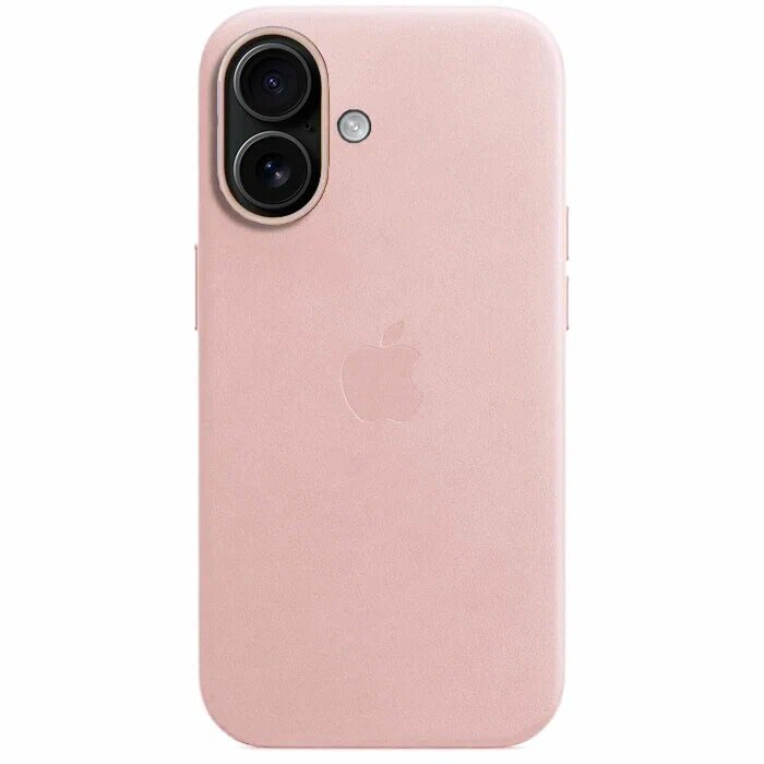 Защитный чехол на iPhone 16 нежно-розовый / кожаный с MagSafe / для айфон 16