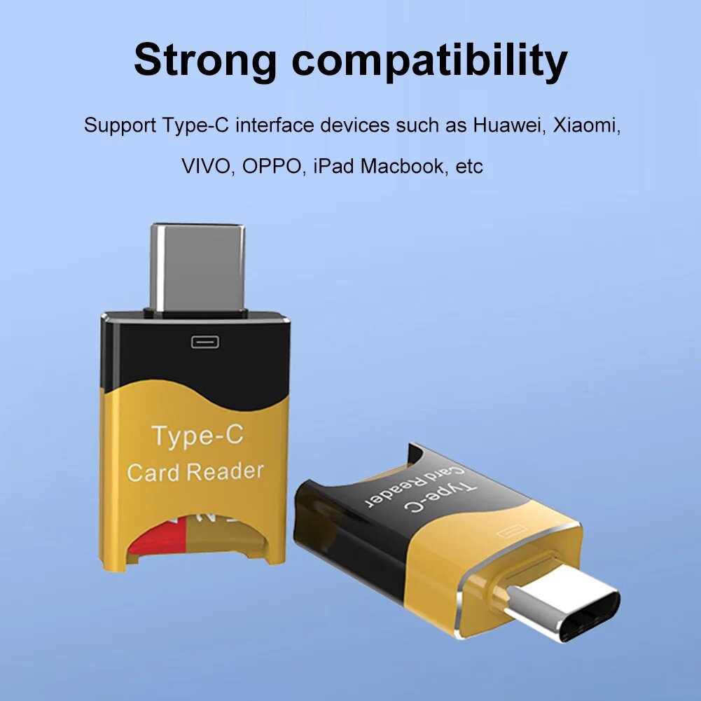 Кардридер с Type C на Micro-SD, TF, для iPhone, Xiaomi, Samsung, Huawei, OTG, устройство для чтения смарт-карт памяти, алюминиевый флэш-накопитель, 1PCS — фото 1