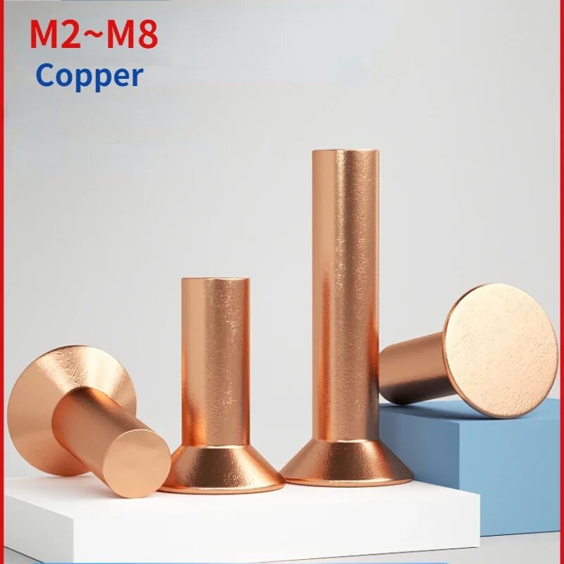 Медные самозатыкающиеся заклепки GB869 M2 M2.5 M3 M4 M5 M6 M8, M2(50Pcs), 8mm