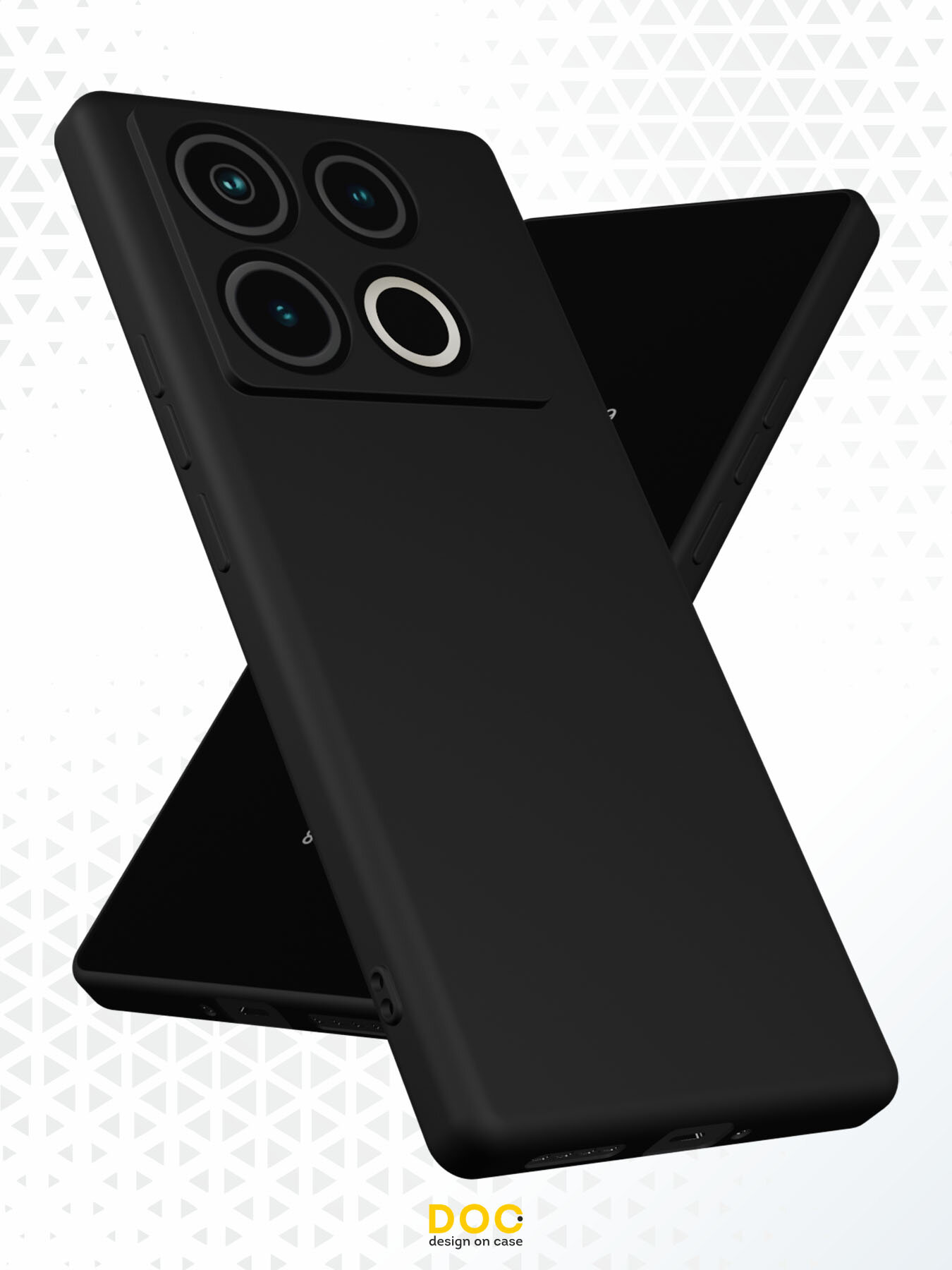 Силиконовый чехол DesignOnCase на Infinix Note 40 Pro (4G), защита камеры, черный — фото 1