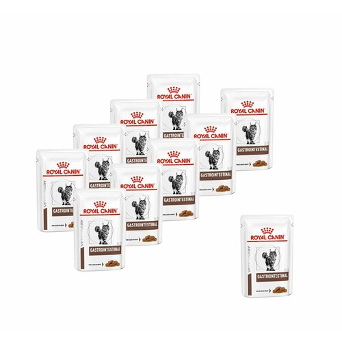 Royal Canin Gastrointestinal влажный диетический корм для взрослых кошек при расстройствах пищеварения, при истощении и в период реабилитации, в соусе, в паучах - 85 г х 10 шт.