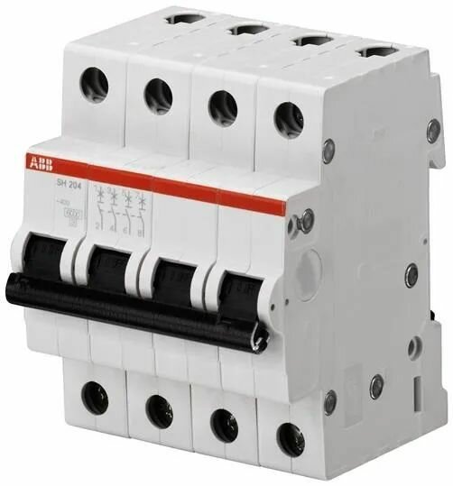 Автоматический выключатель ABB 4-полюсный SH204 C63 6кА 2CDS214001R0634 — фото 1