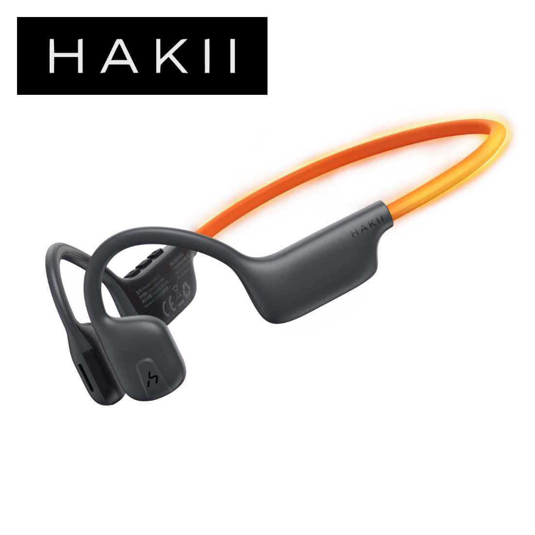 Беспроводные наушники плеер HAKII Light 32Gb с оранжевой подсветкой