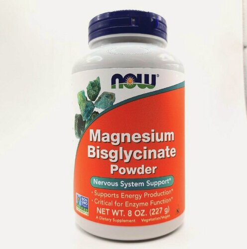 Изображение товара Бисглицинат магния из США Now Foods Magnesium Bisglycinate Powder 227 грамм порошок магния