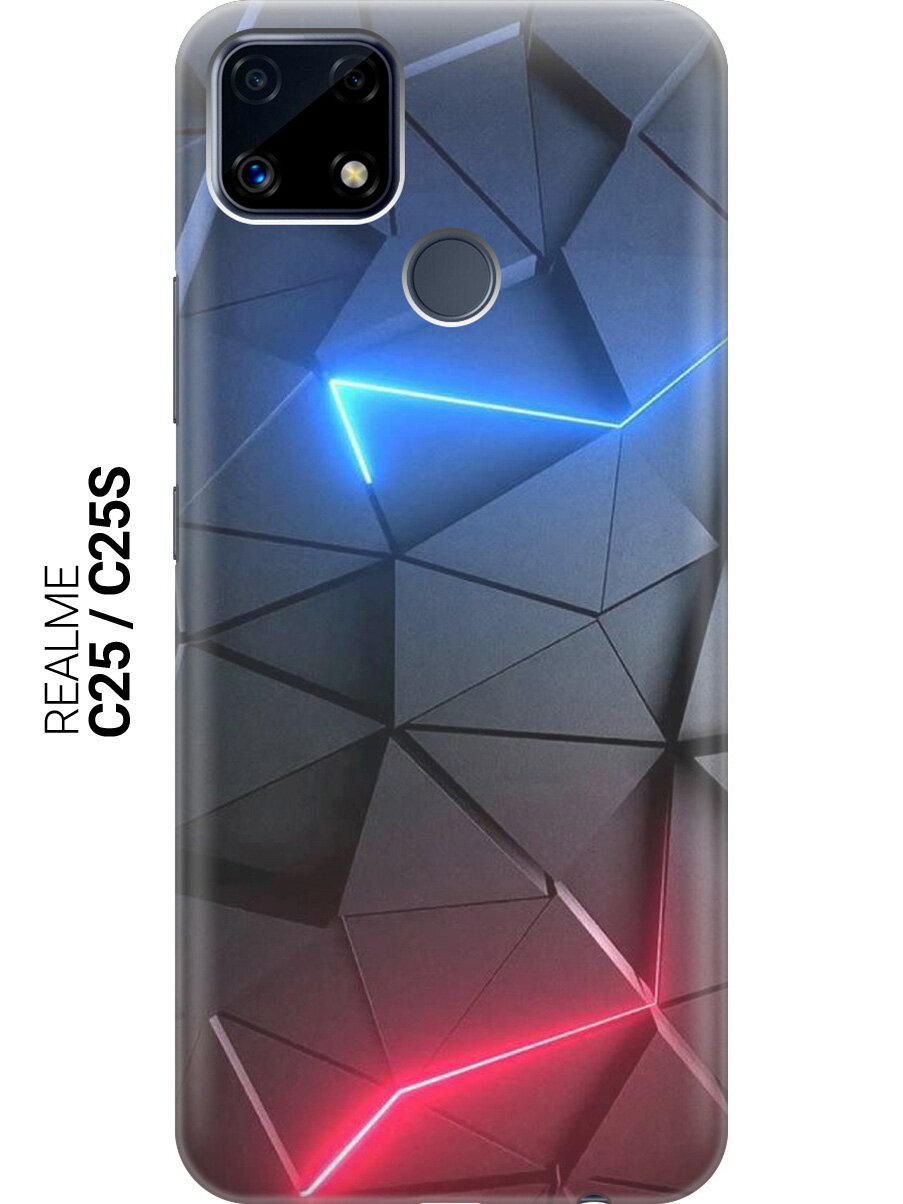 Силиконовый чехол на Realme C25, C25S, Рилми С25, С25с с принтом "Графитовые грани"