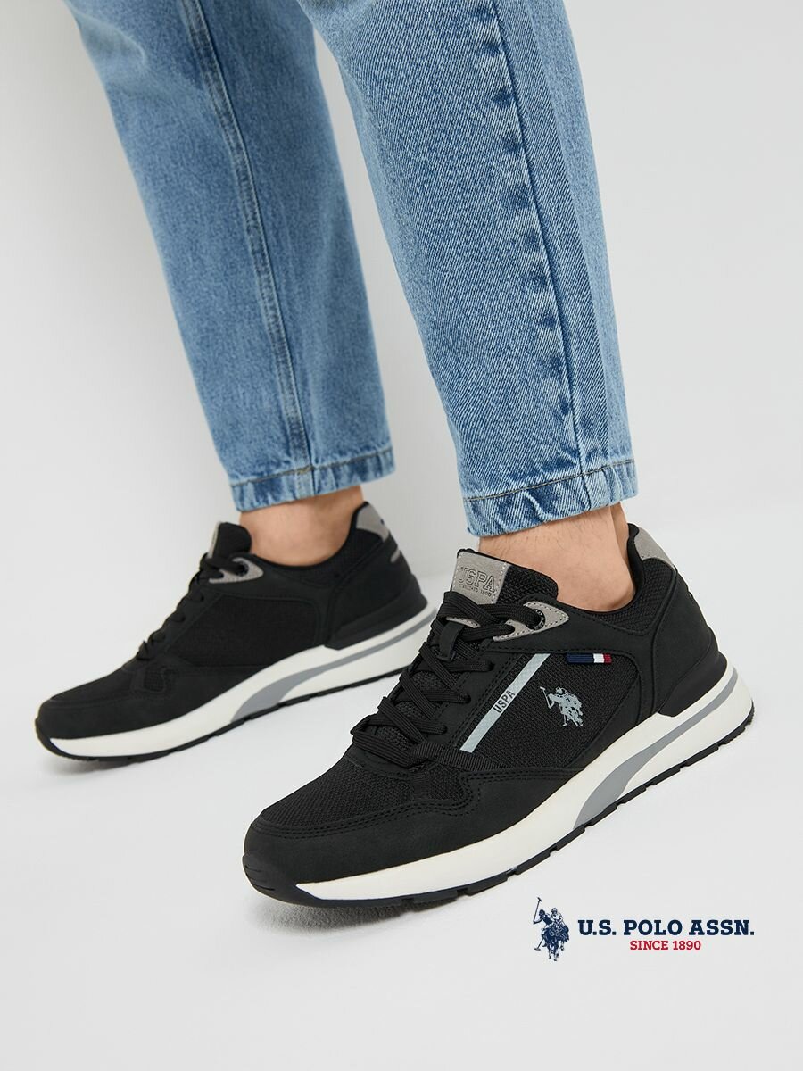 Кроссовки U.S. POLO ASSN. Весна-лето 2025, полнота 6 (RU)/ на среднюю стопу, размер 43, черный