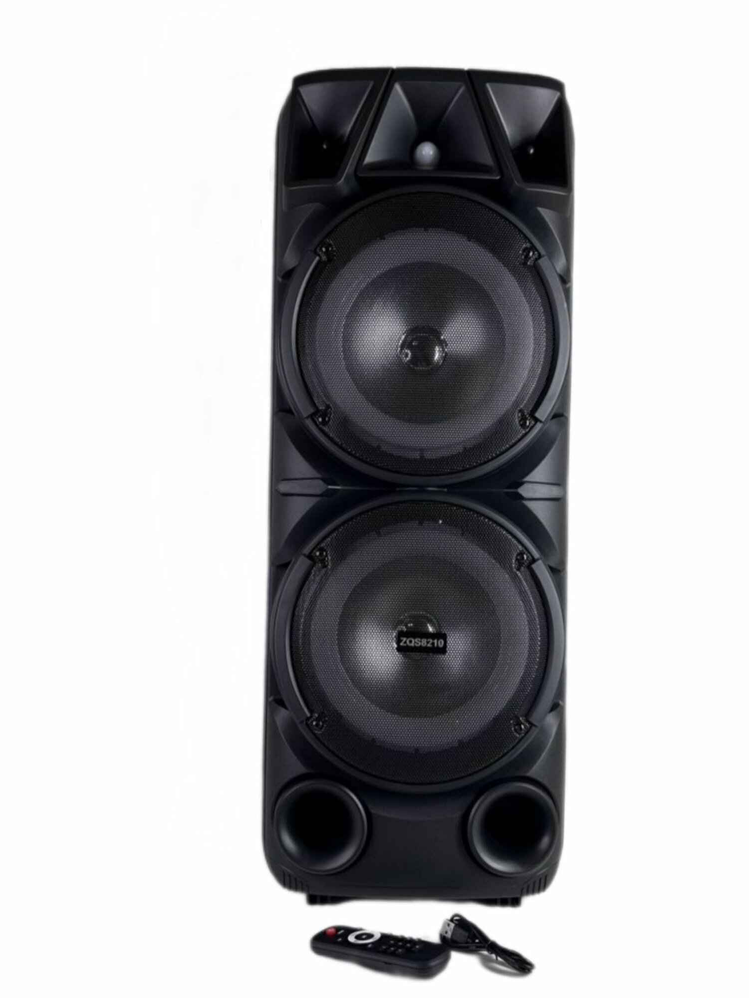 Беспроводная большая колонка ZQS8210 speaker на колесиках с микрофоном и пультом / колонка блютуз с цифровым дисплеем, караоке — фото 1