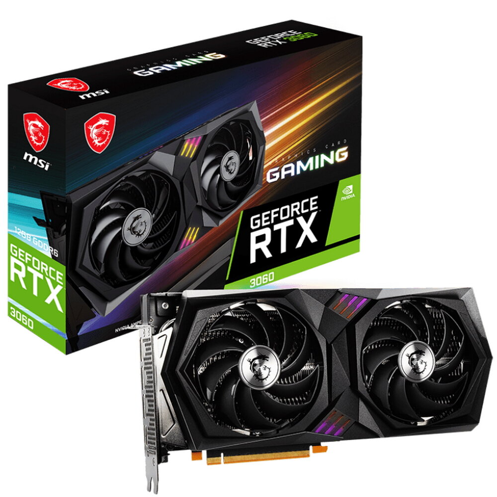 Видеокарта MSI RTX3060 GAMING уц-3 12GB GDDR6 192bit 3xDP HDMI 2FAN RTL (808051)