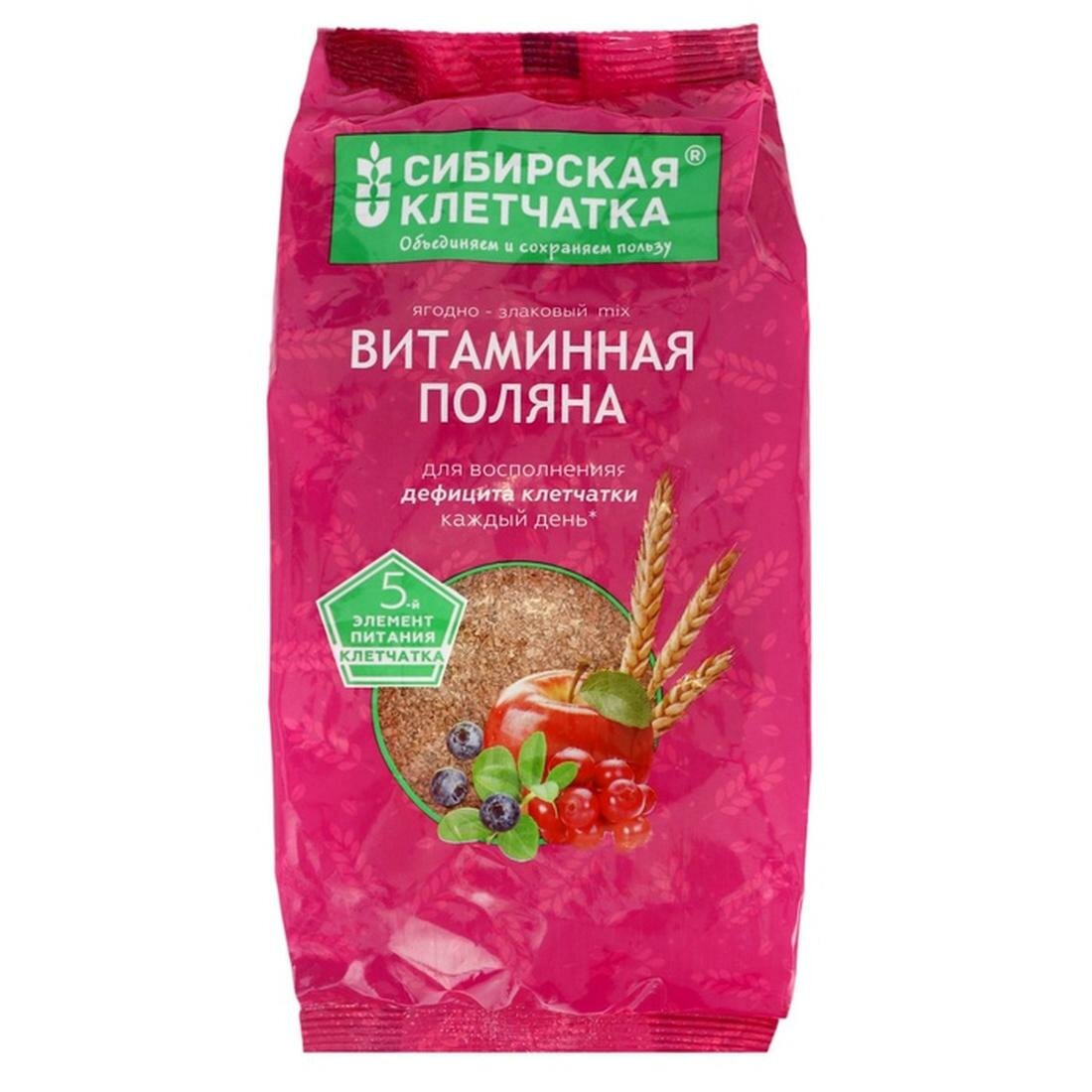 Изображение Сибирская клетчатка «Витаминная поляна», ягодно-злаковый микс, 300 г