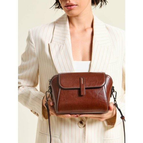 Сумка кросс-боди MIXTON, 2 шт, фактура зернистая, гладкая, кофе