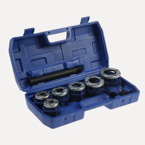 Изображение товара Набор клуппов трубных тундра, 1/4"-3/8"-1/2"-3/4"-1"-1 1/4" + трещотка в сборе, 9 предметов