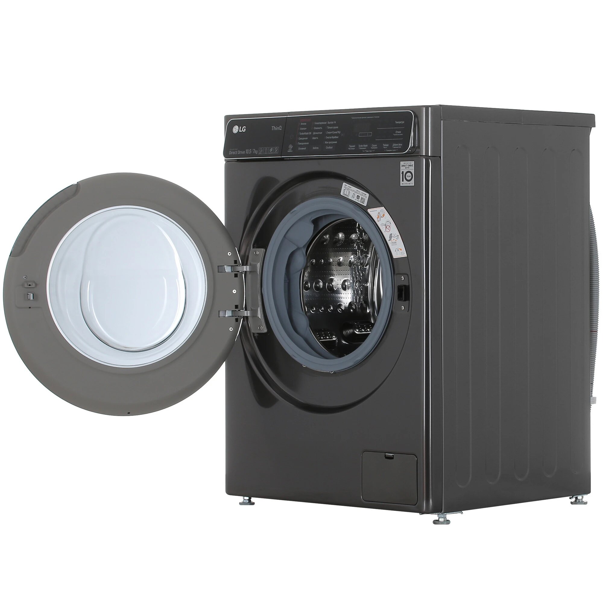 Стирально-сушильная машина LG F4T9RC9P черный, фронтальная загрузка, отжим - 1400 об/мин — фото 1