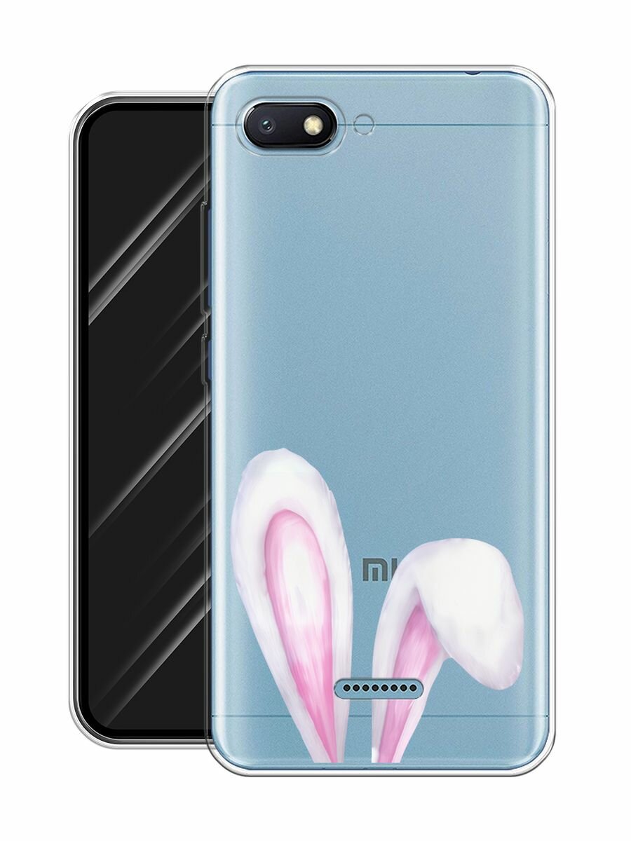 Чехол на Xiaomi Redmi 6A / Сяоми Редми 6А с принтом "Кроличьи уши 2", прозрачный — фото 1