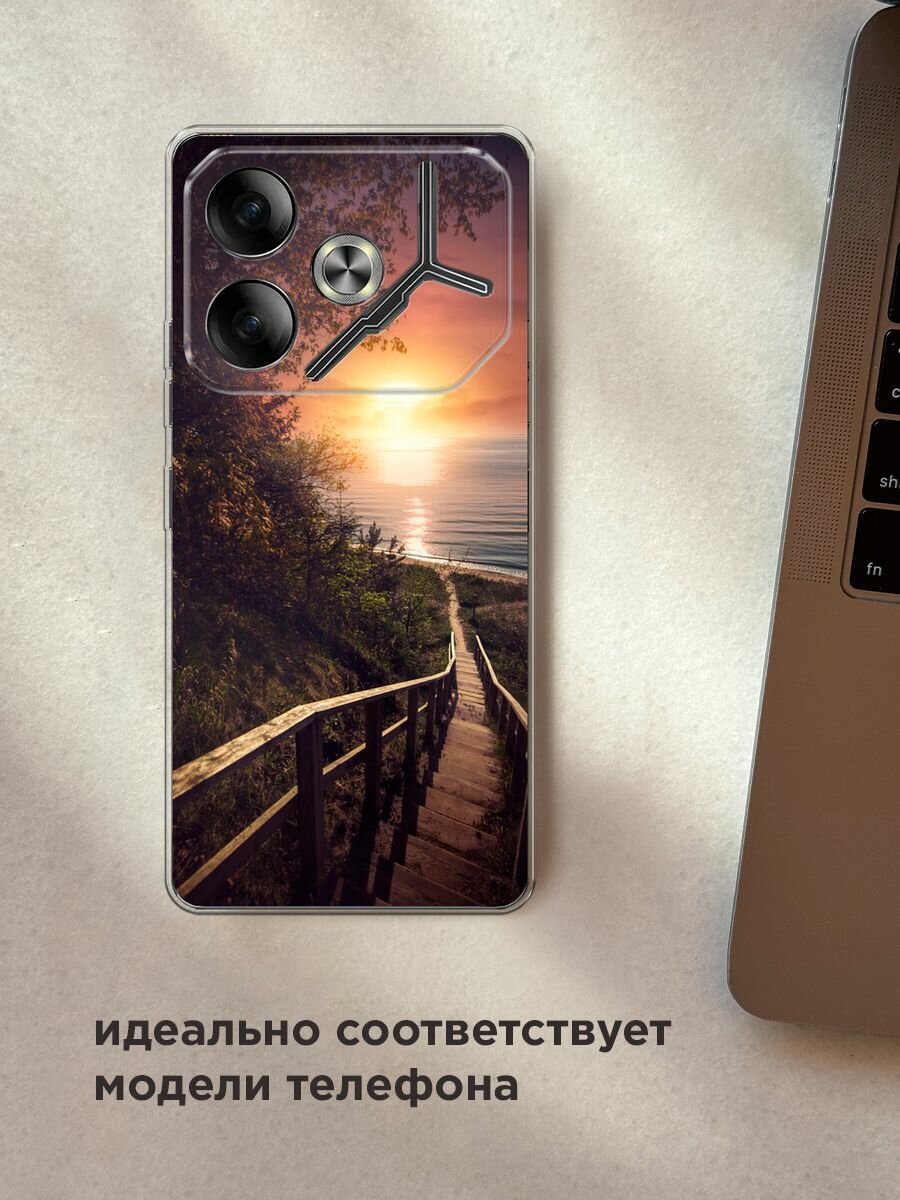 Чехол на Tecno Pova 6 / Текно Пова 6 с принтом "Мост у воды" — фото 1