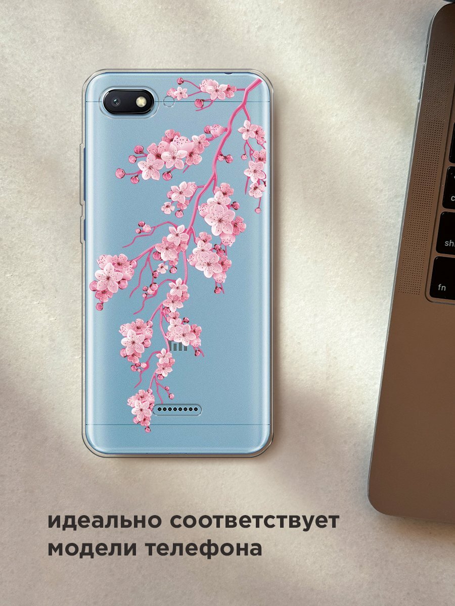 Чехол на Xiaomi Redmi 6A / Сяоми Редми 6А с принтом "Ветка сакуры 2" — фото 1