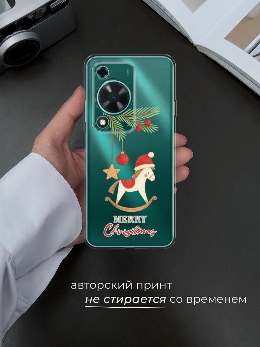 Чехол на Huawei Nova Y72/Y72s / Хуавей Нова Y72/Y72s с принтом "Игрушка лошадка", прозрачный — фото 1