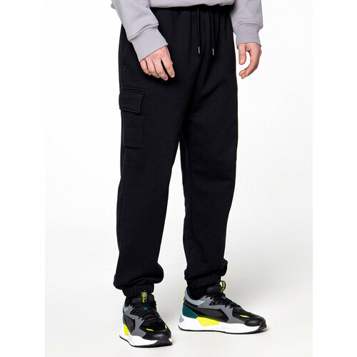 фото Брюки карго streetbeat jogger cargo french terry, размер s, черный 001