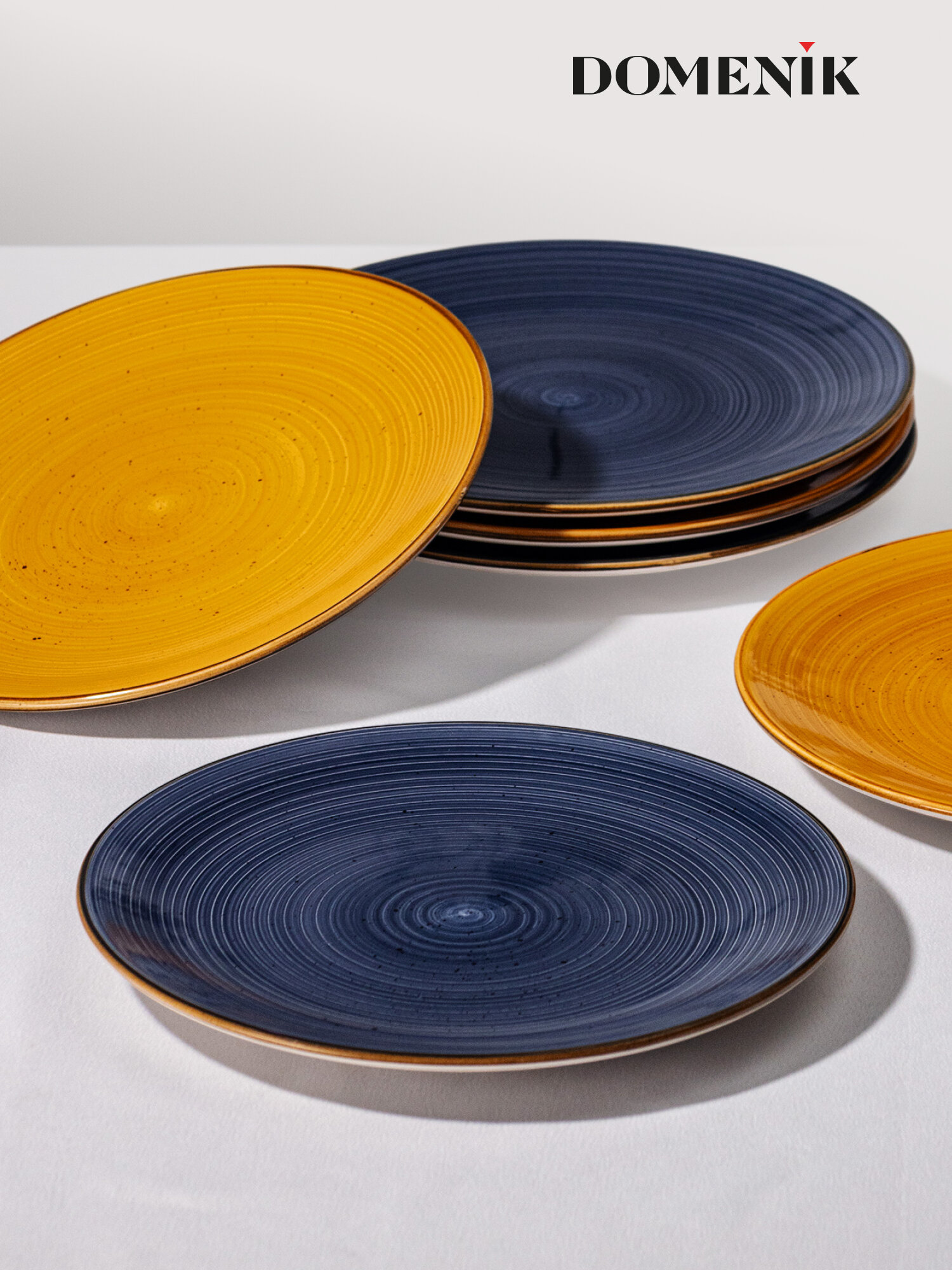 Столовый сервиз Domenik TWIST, керамика, 24 предмета, 6 персоны, цвет синий/желтый — фото 1