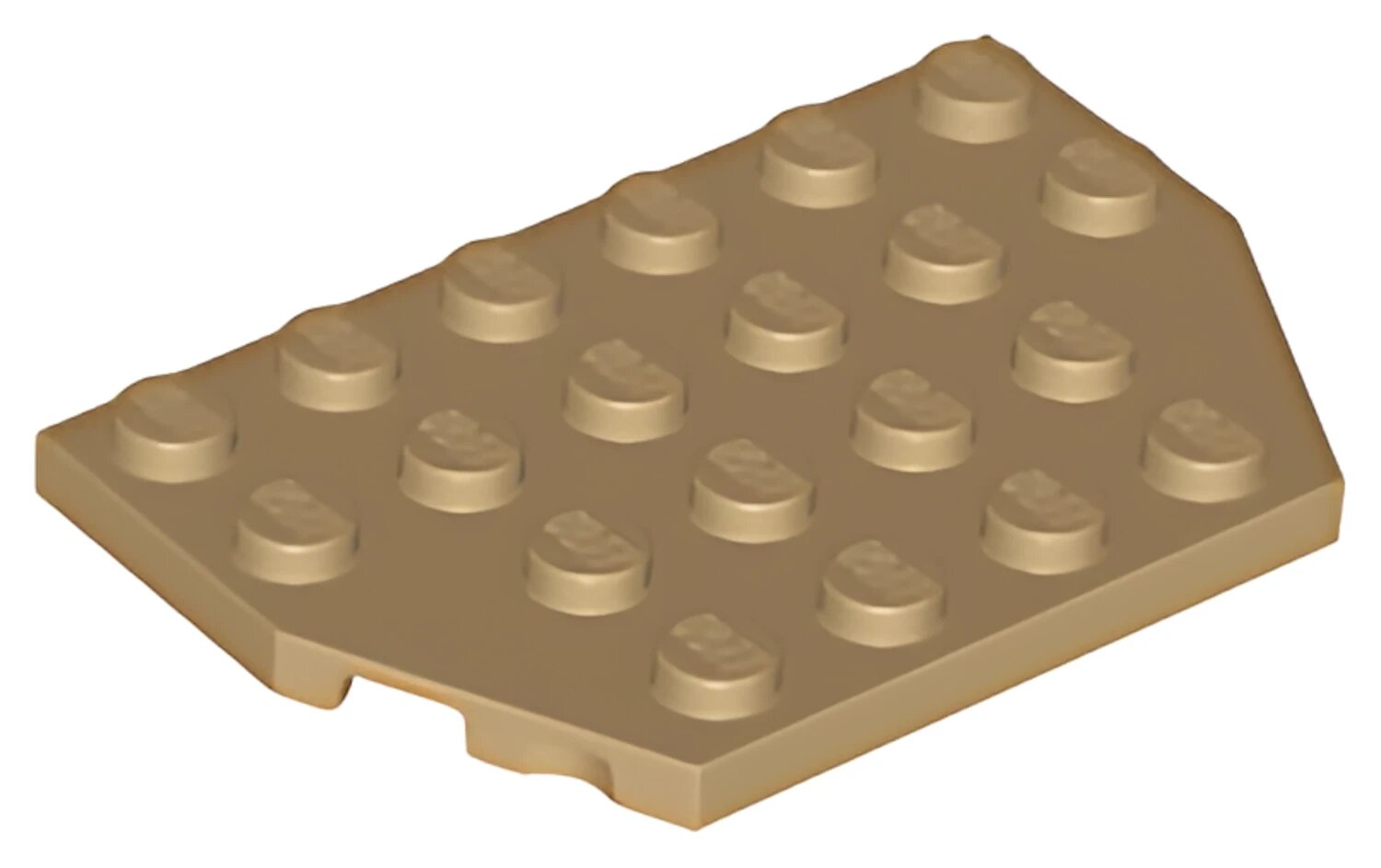 Деталь LEGO Wedge, Plate 4 x 6 Cut Corners 32059 Dark Tan U