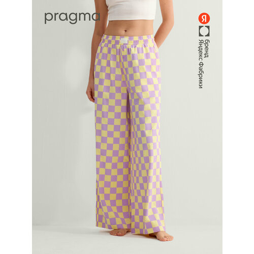 фото Брюки pragma женские из хлопка с эластаном, карманы и завязки, размер 2xl, розовый