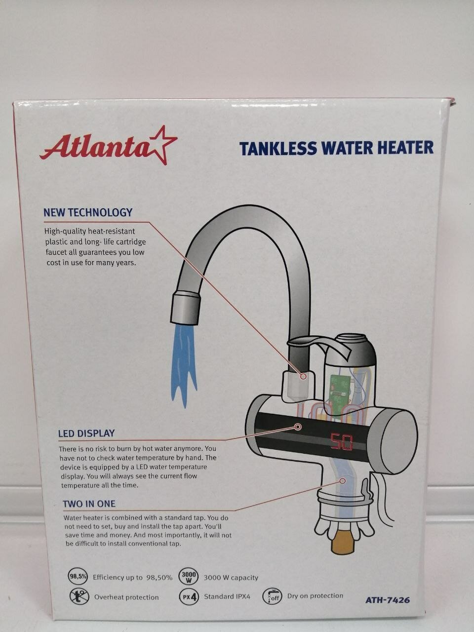 Проточный электрический водонагреватель-кран Atlanta ATH-7426 - фото №12