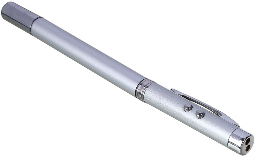 Ермак ручка - выдвижная указка, магнит, 1 led + лазер, 3xlr41, пластик, металл, 18х3,5см