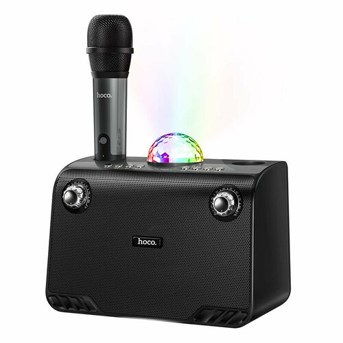 Колонка портативная HOCO, BS41, Plus, Bluetooth, пластик, 2 микрофона, цвет: чёрный