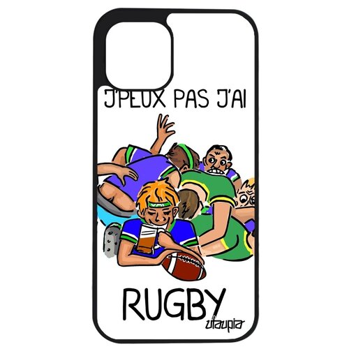 фото Противоударный чехол для мобильного // iphone 12 pro max // "не могу - у меня регби!" спорт повод, utaupia, белый